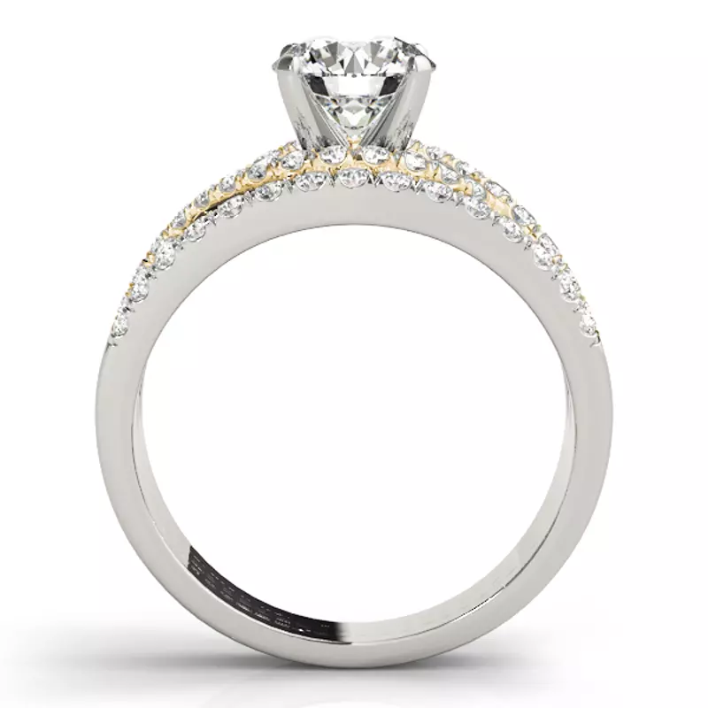 14K Yellow Gold Ama Pavé Diamond Engagement Ring