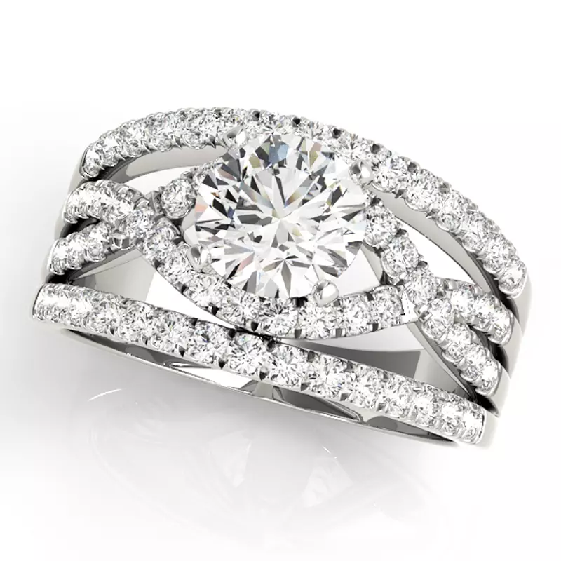 Platinum Ama Pavé Diamond Engagement Ring