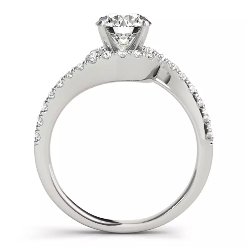 Platinum Dani Diamond Halo Bypass Engagement Ring