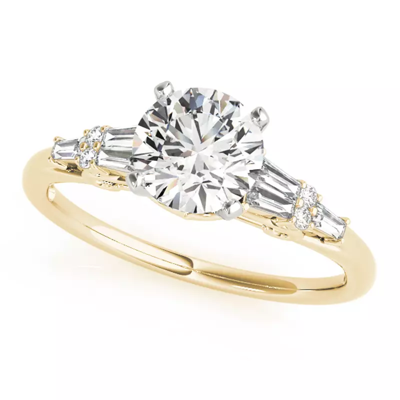 Maddie Baguette And Round Diamond Engagement Ring
