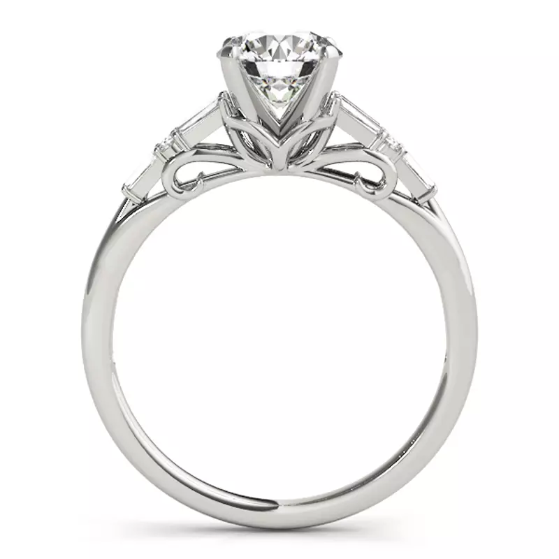 Platinum Maddie Baguette And Round Diamond Engagement Ring