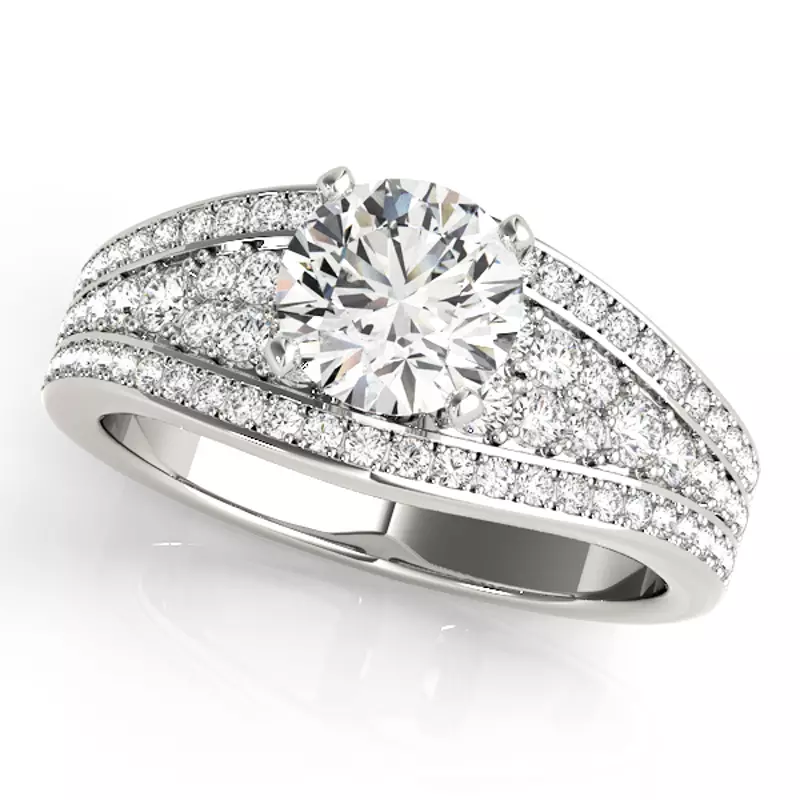 14K White Gold Sheila Diamond Encrusted Engagement Ring