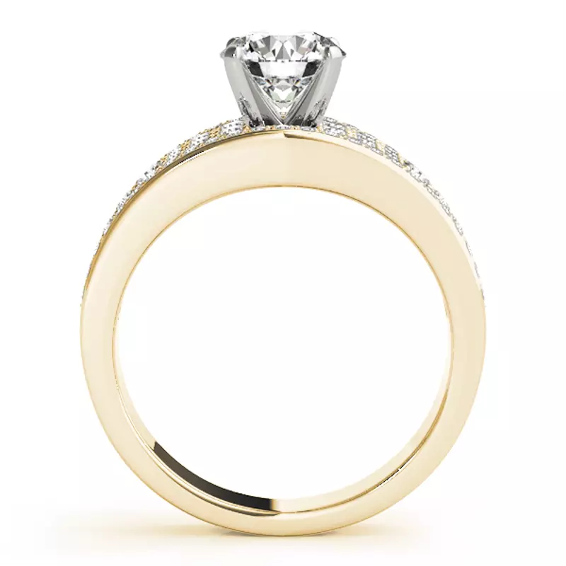 14K Yellow Gold Sheila Diamond Encrusted Engagement Ring