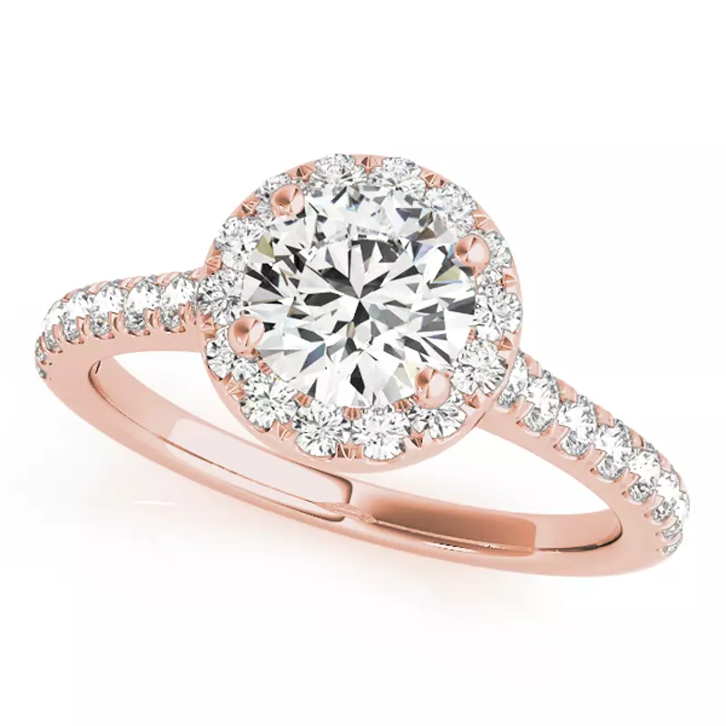14K Rose Gold Layla Halo Engagement Ring