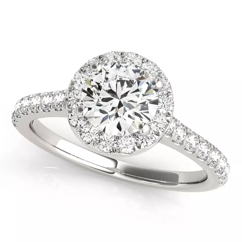 14K White Gold Layla Halo Engagement Ring