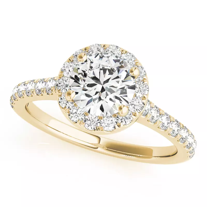 14K Yellow Gold Layla Halo Engagement Ring