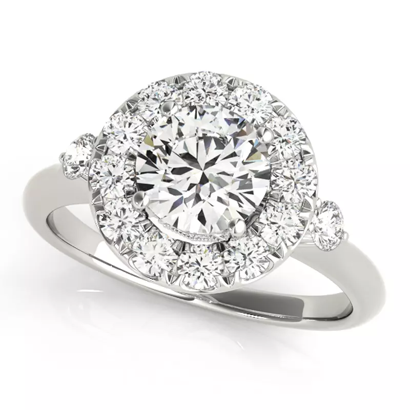 14K White Gold Esme Halo Engagement Ring