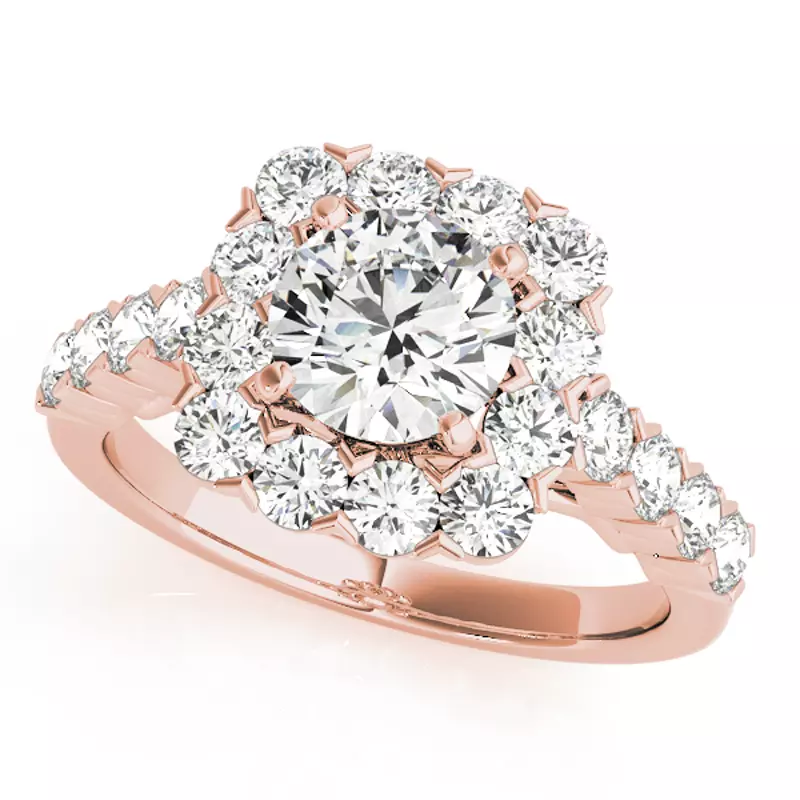 14K Rose Gold Alena Halo Engagement Ring