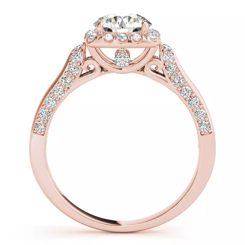 14K Rose Gold Paola Halo Engagement Ring