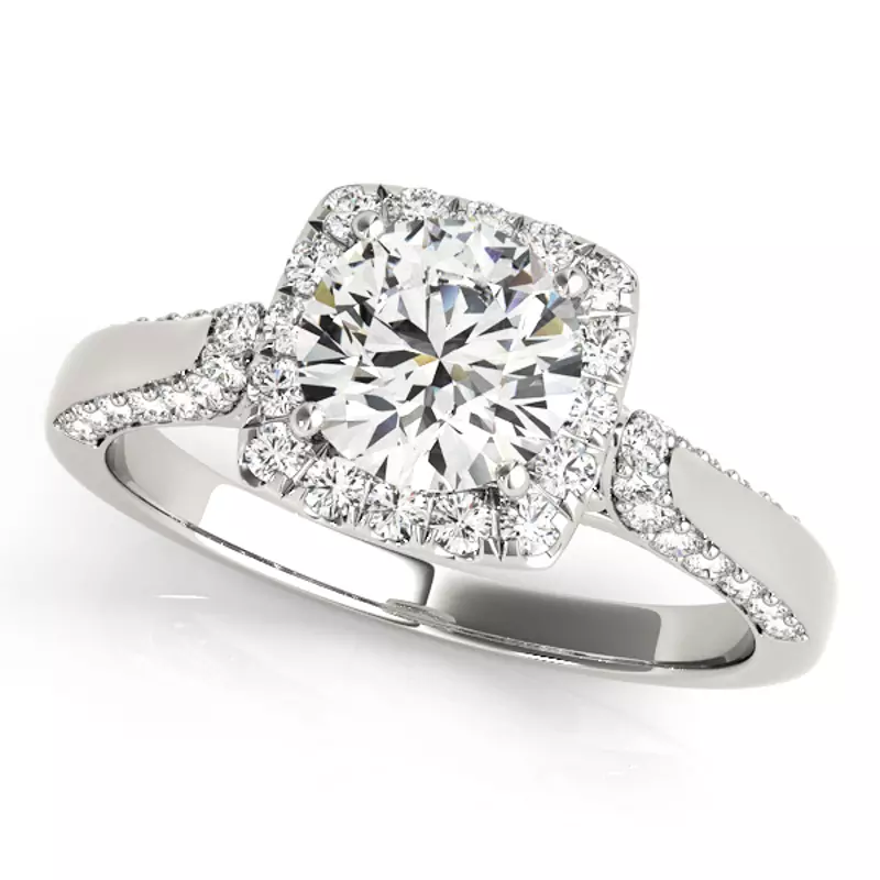 14K White Gold Paola Halo Engagement Ring