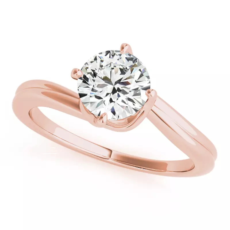 14K Rose Gold Alberta Bypass Solitaire Engagement Ring