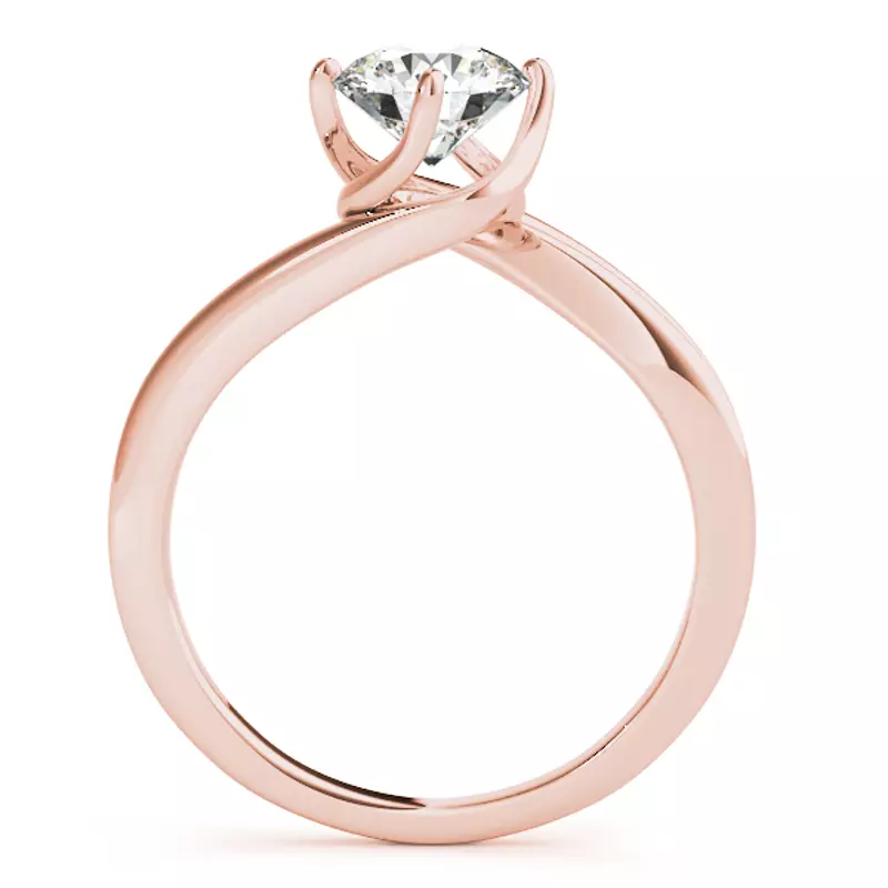 14K Rose Gold Alberta Bypass Solitaire Engagement Ring