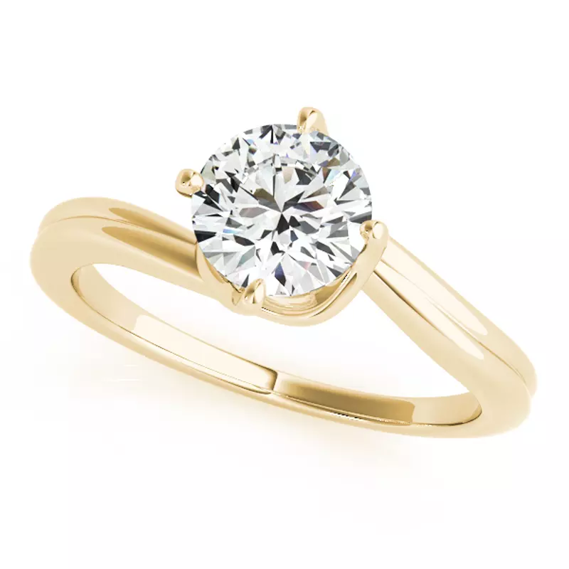 18K Yellow Gold Alberta Bypass Solitaire Engagement Ring