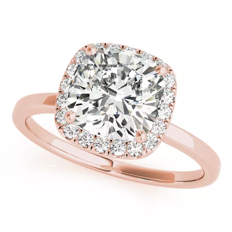 14K Rose Gold Annika Halo Engagement Ring