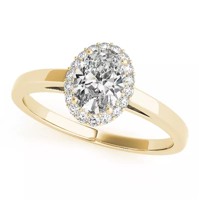 14K Yellow Gold Zoey Halo Engagement Ring