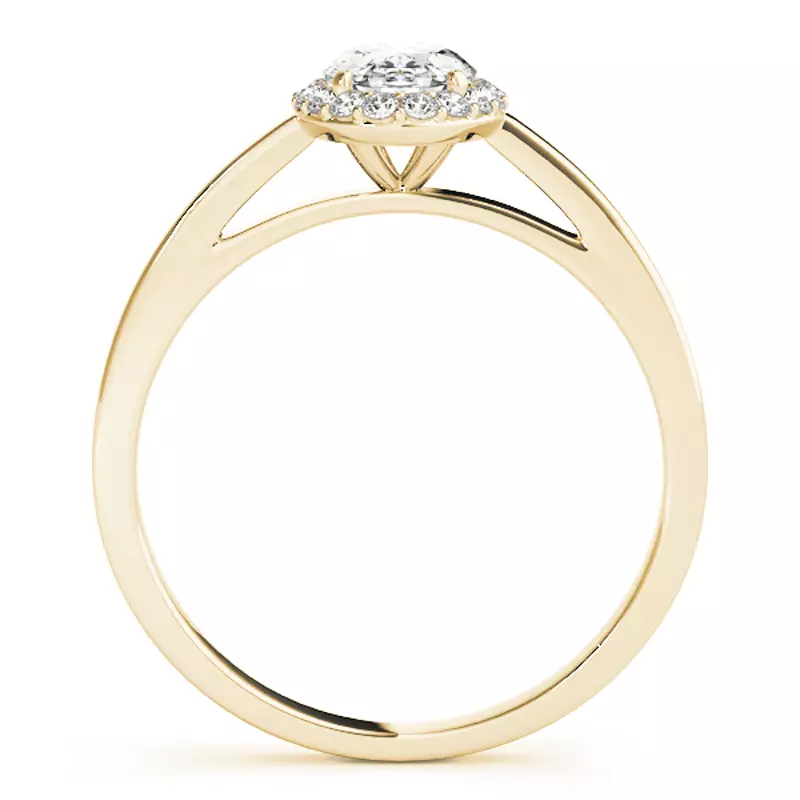 14K Yellow Gold Zoey Halo Engagement Ring