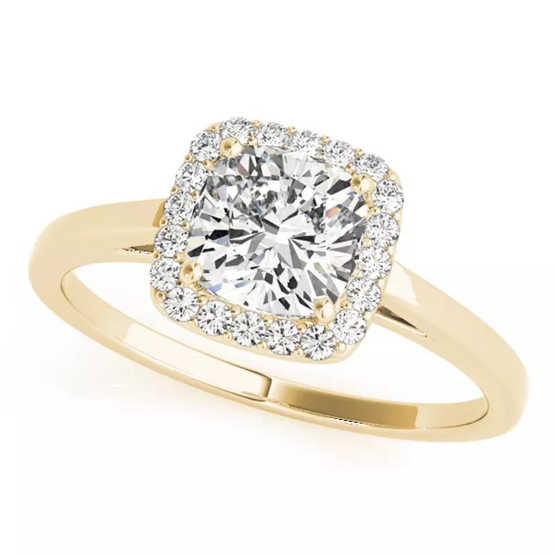 18K Yellow Gold Kimia Halo Engagement Ring