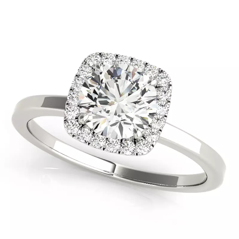14K White Gold Mallory Halo Engagement Ring