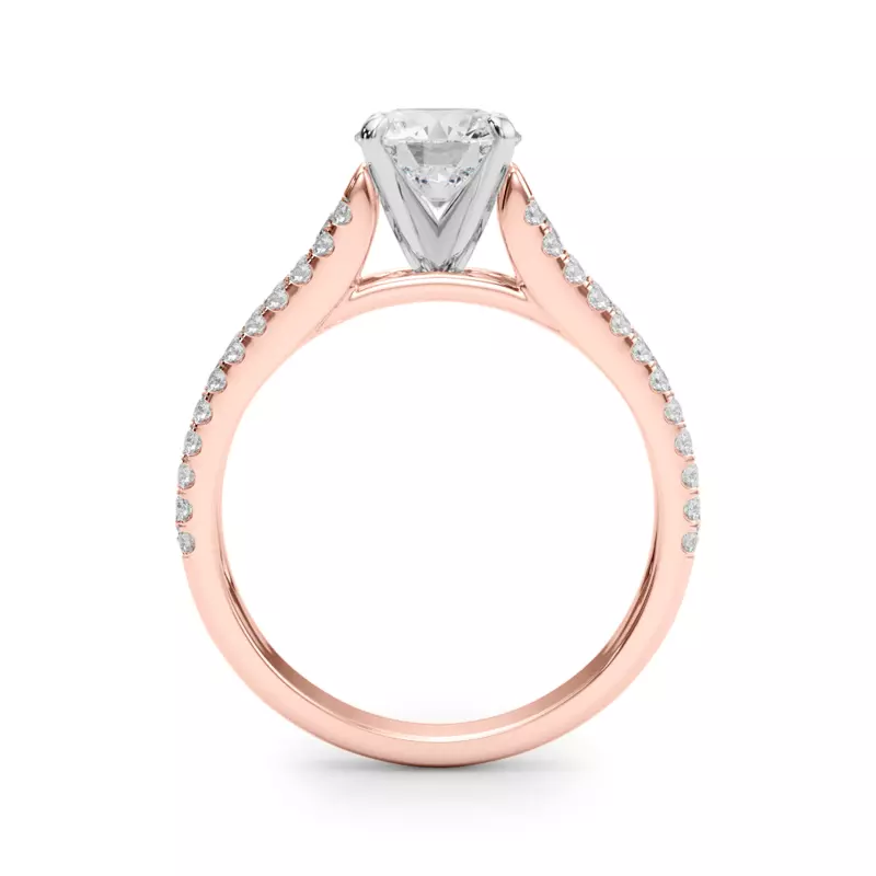 14K Rose Gold Sidney Cathedral Diamond Engagement Ring