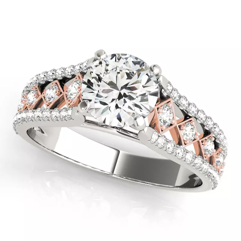 14K White Gold Sidney Cathedral Diamond Engagement Ring