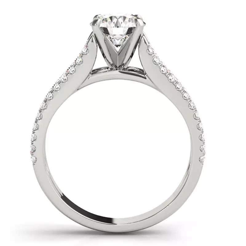 14K White Gold Sidney Cathedral Diamond Engagement Ring