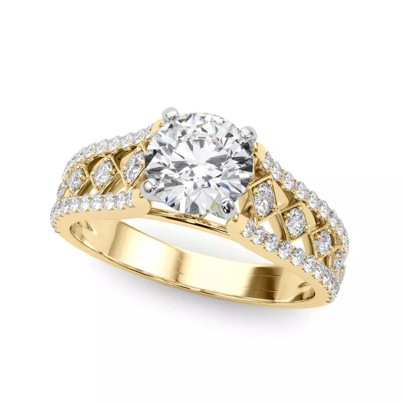 18K Yellow Gold Sidney Cathedral Diamond Engagement Ring