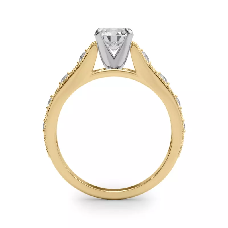 18K Yellow Gold Winslet Cathedral Diamond Engagement Ring