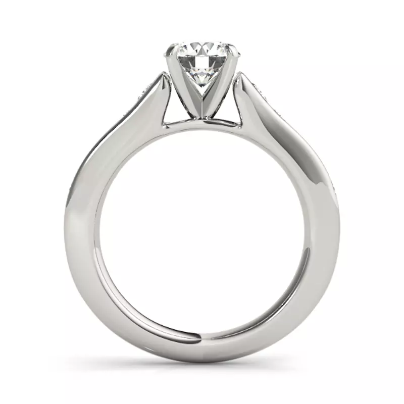 14K White Gold Sable Channel Diamond Engagement Ring