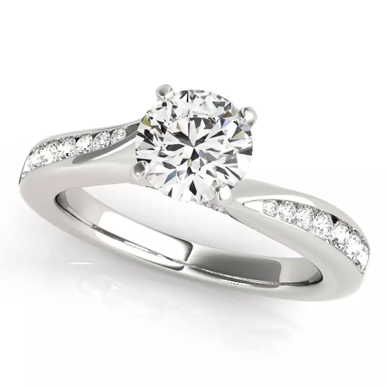 14K White Gold Darya Channel Diamond Bypass Engagement Ring