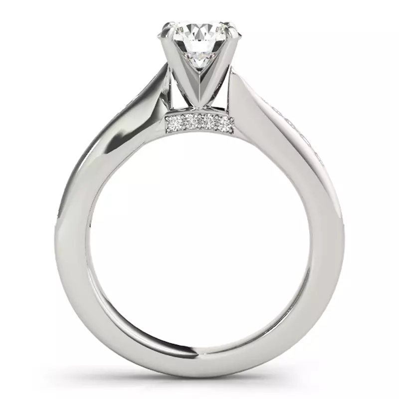 14K White Gold Darya Channel Diamond Bypass Engagement Ring