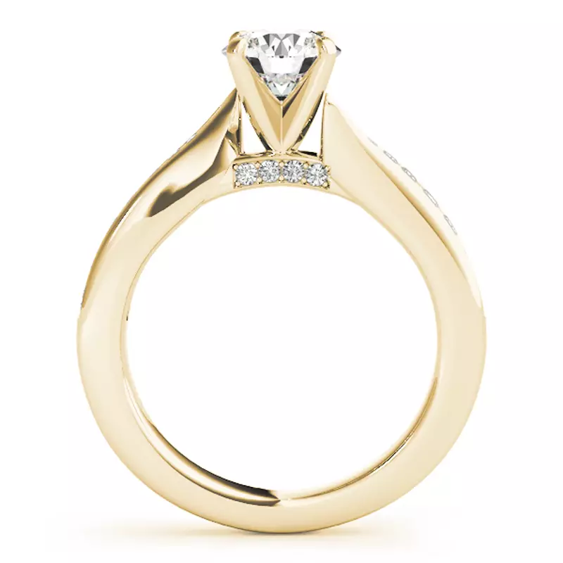 14K Yellow Gold Darya Channel Diamond Bypass Engagement Ring