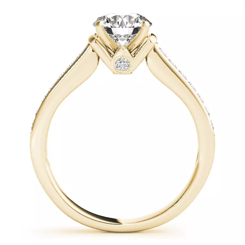 18K Yellow Gold Elea Channel Diamond Engagement Ring With Peek A Boo Diamonds