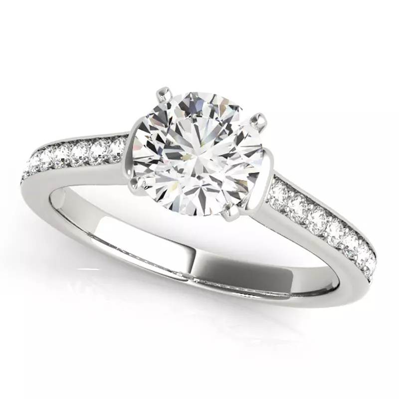 Elea Channel Diamond Engagement Ring With Peek A Boo Diamonds
