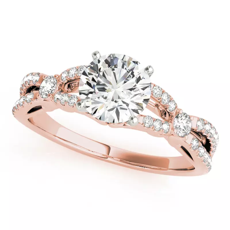 14K Rose Gold Charlize Pavé Diamond Engagement Ring