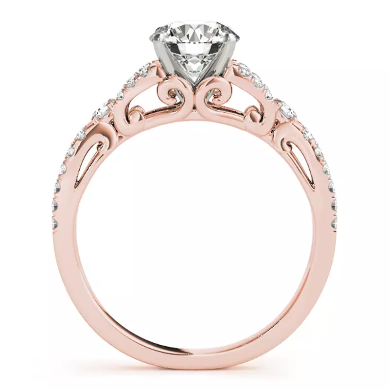 14K Rose Gold Charlize Pavé Diamond Engagement Ring