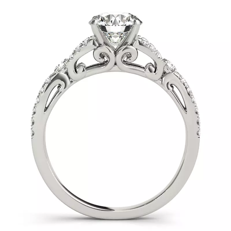 14K White Gold Charlize Pavé Diamond Engagement Ring