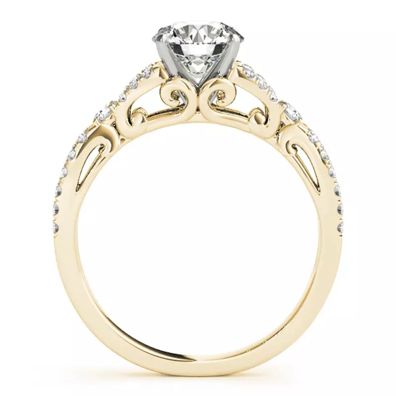 14K Yellow Gold Charlize Pavé Diamond Engagement Ring