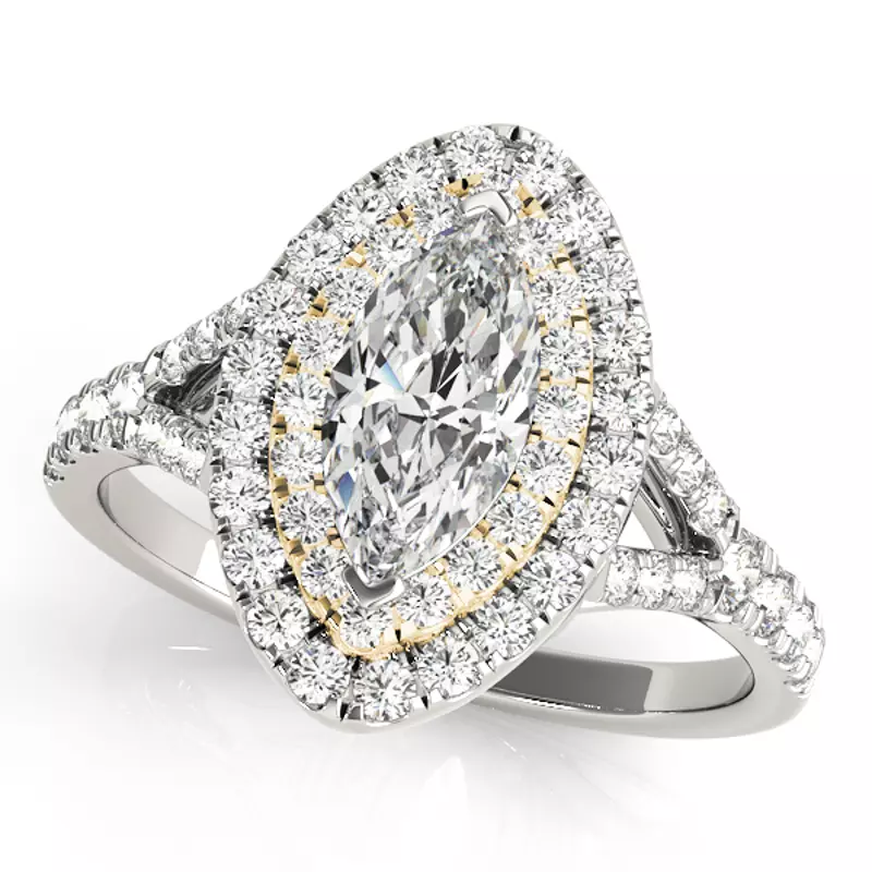 14K Yellow Gold Gwendolyn Halo Engagement Ring