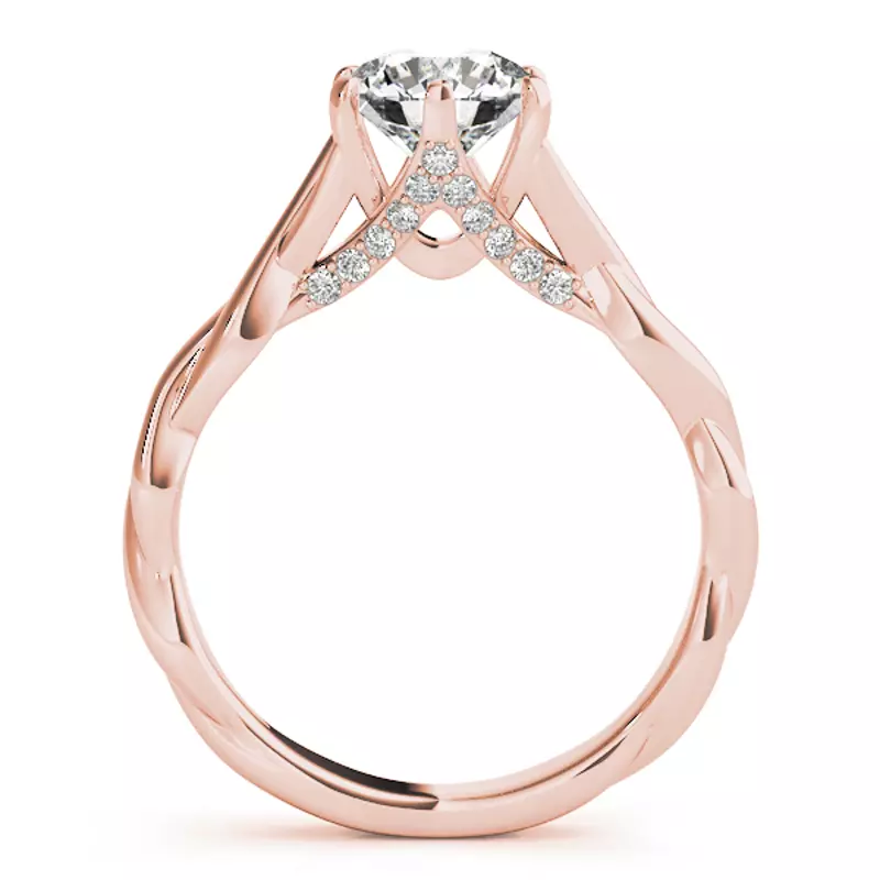 14K Rose Gold Skylar 6 Prong Twist Engagement Ring