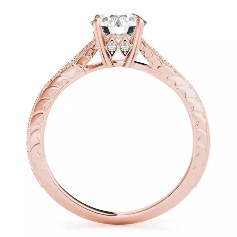 14K Rose Gold Isla 4 Prong Vintage Style Engagement Ring