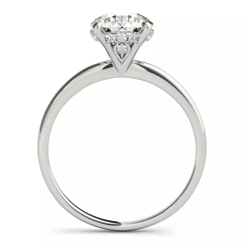 14K White Gold Lillian 4 Prong Martini Style Engagement Ring