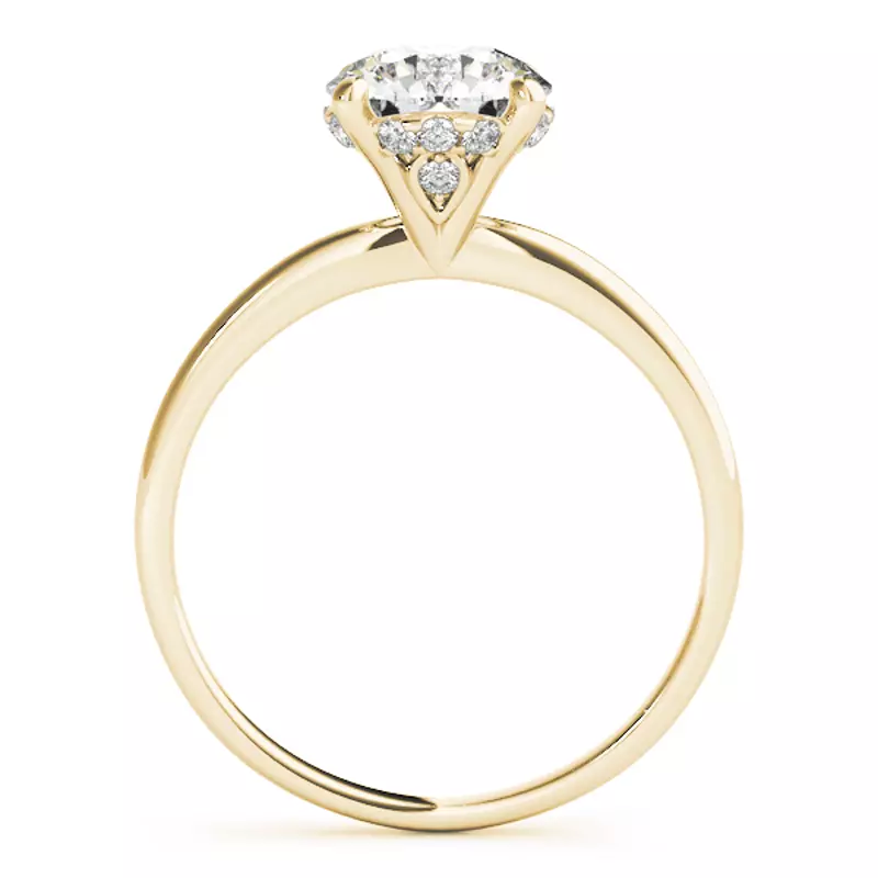 14K Yellow Gold Lillian 4 Prong Martini Style Engagement Ring