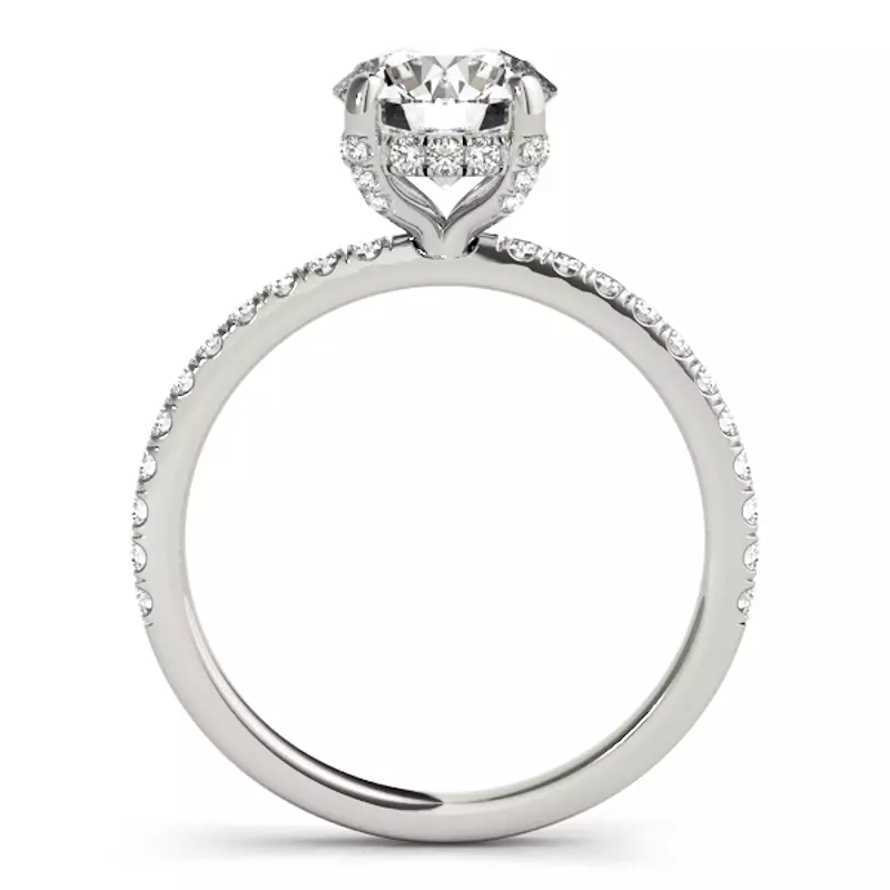 18K White Gold Stella Hidden Halo Engagement Ring