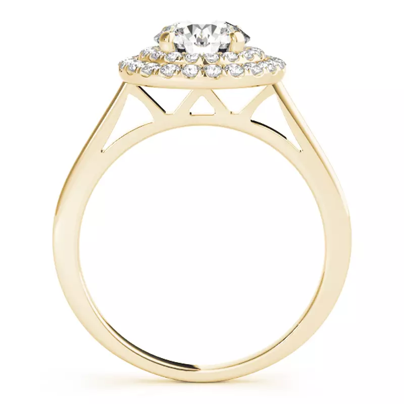 14K Yellow Gold Cairo Double Halo Engagement Ring
