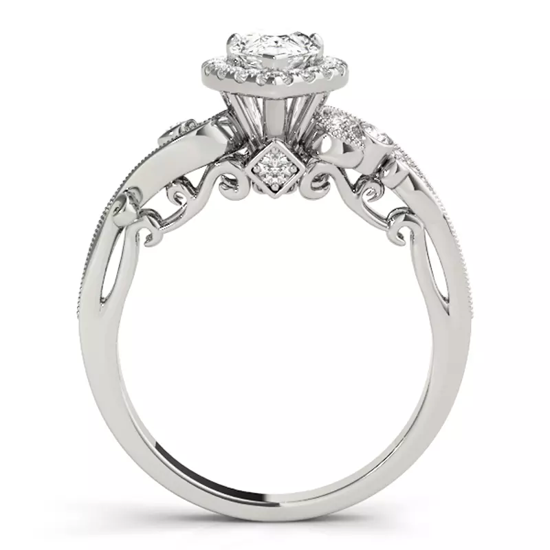Platinum Beatrix Halo Engagement Ring