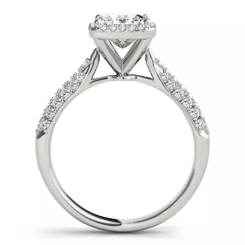 18K White Gold Bessie Halo Engagement Ring