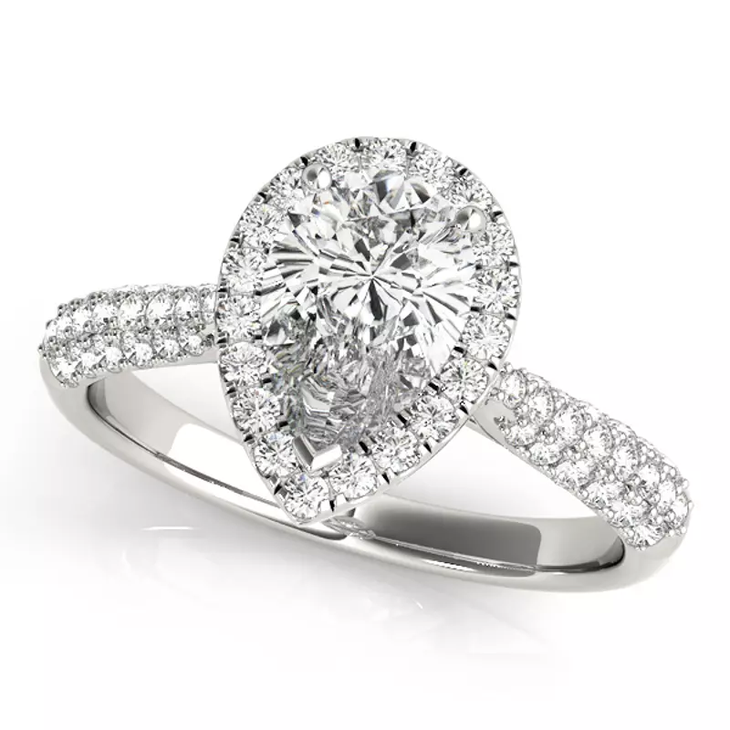 Platinum June Halo Engagement Ring