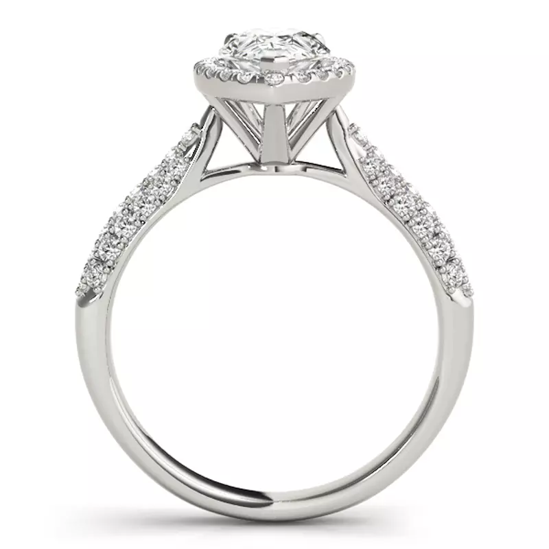 Platinum June Halo Engagement Ring