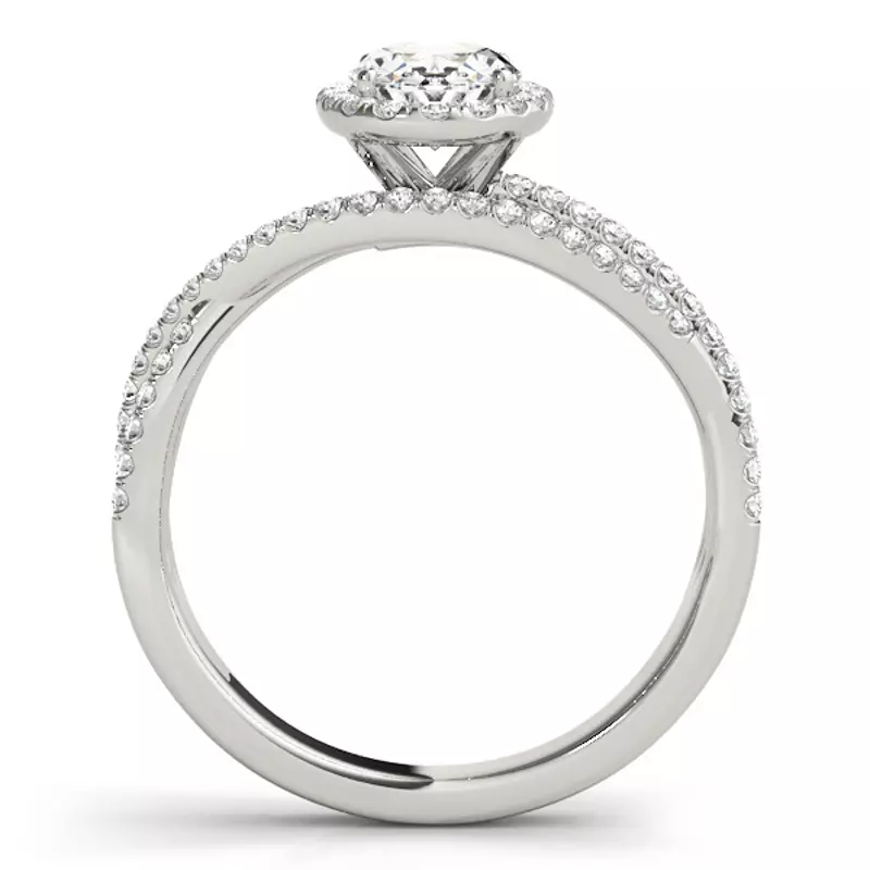 14K White Gold Gwyneth Halo Engagement Ring