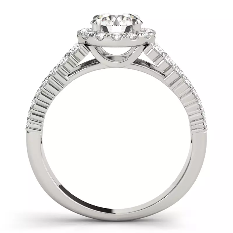 Platinum Verona Pavé Diamond Encrusted Halo Engagement Ring
